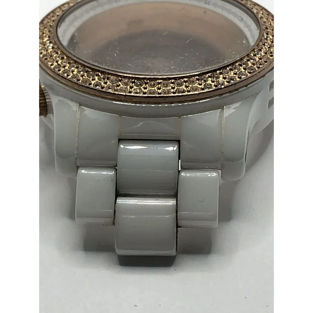 Michael Kors Watch Parts Case 40mm Partial Band White Ceramic 20mm Links GY362